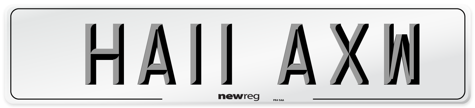 HA11 AXW Number Plate from New Reg